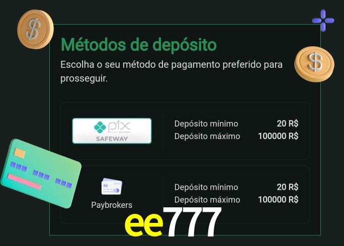 O cassino ee777 oferece uma grande variedade de métodos de pagamento
